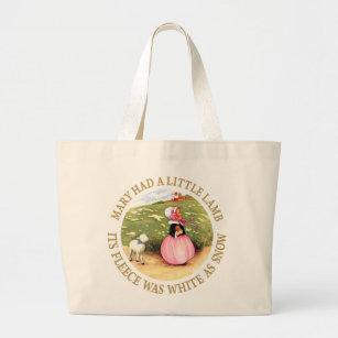 Mary Had a Little Lamb Large Tote Bag