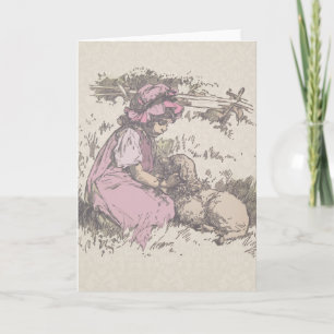 Mary Had a Little Lamb Nursery Rhyme Card
