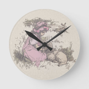 Mary Had a Little Lamb Nursery Rhyme Round Clock