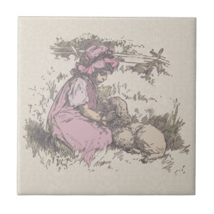 Mary Had a Little Lamb Nursery Rhyme Tile