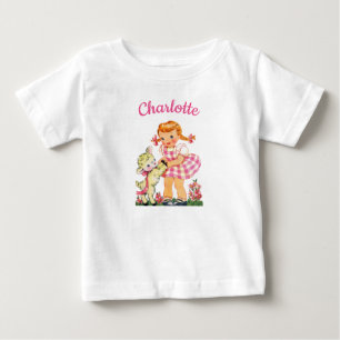 Mary Had a Little Lamb personalised name girl Baby T-Shirt