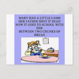 mary had a little lamb postcard