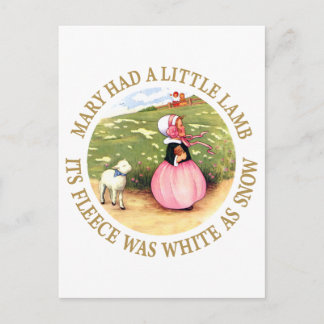 Mary Had a Little Lamb Postcard