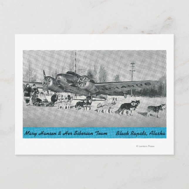 Mary Hansen & Siberians w/ Aeroplane Postcard (Front)