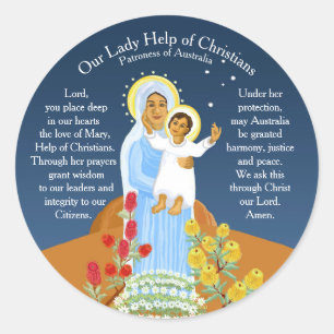 Mary, Help of Christians Classic Round Sticker