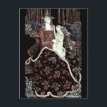 Mary Holding Baby Jesus Postcard<br><div class="desc">Vintage black and white line drawing by Aubrey Beardsley 1895.</div>