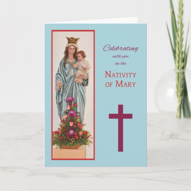 Mary Holy Mother Nativity Feast Day Blessings Card (Front)