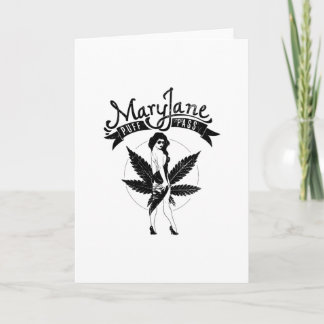 Mary Jane Puff Pass Woman Artwork Black Card