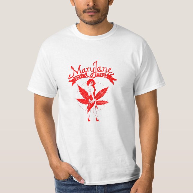 Mary Jane Puff Pass Woman Artwork Network T-Shirt (Front)