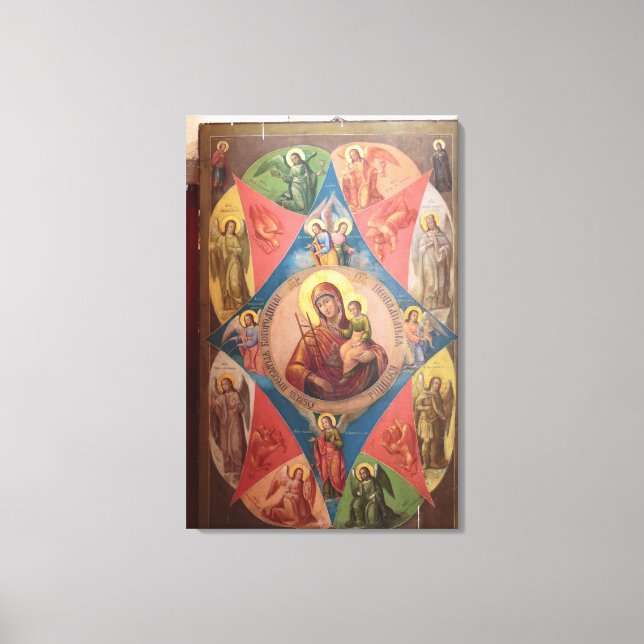 Mary, Jesus, And Angels Canvas Print (Front)
