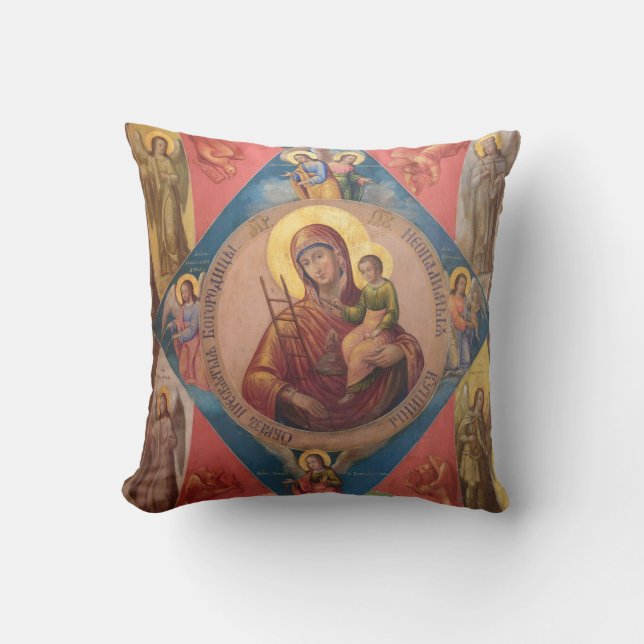 Mary, Jesus, And Angels Cushion (Front)