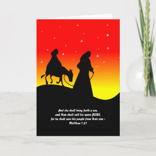Mary & Joseph, Bible Scripture Verse Holiday Card