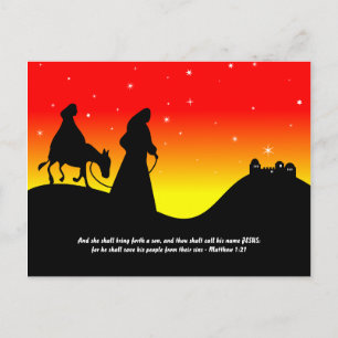 Mary & Joseph, Bible Scripture Verse Postcard