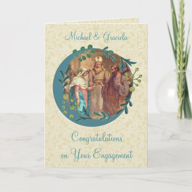 Mary Joseph Engagement Wedding Betrothal Card (Front)