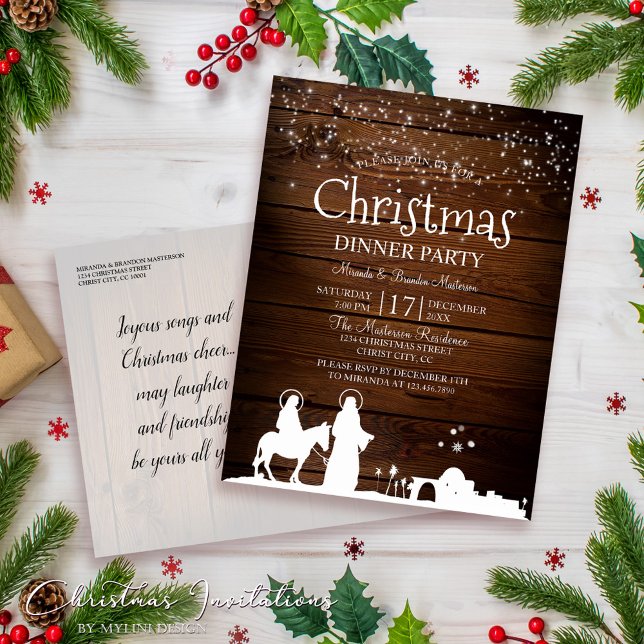 Mary Joseph Nativity Christmas Dinner Invitation (Creator Uploaded)