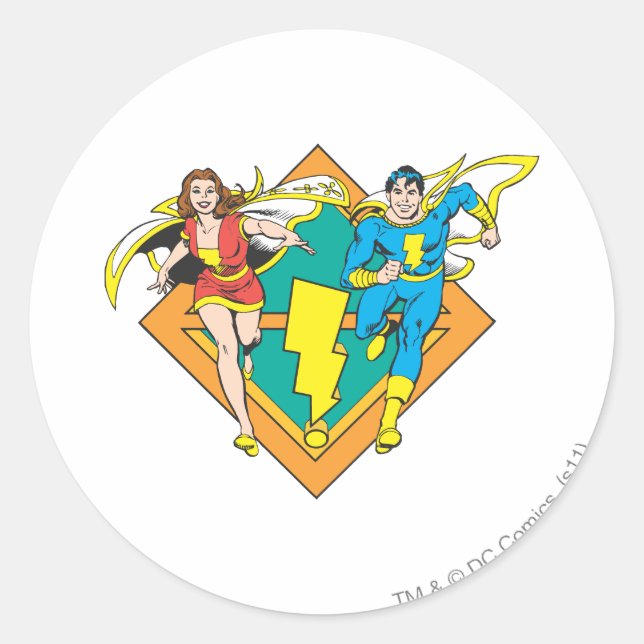 Mary & Junior Run Classic Round Sticker (Front)