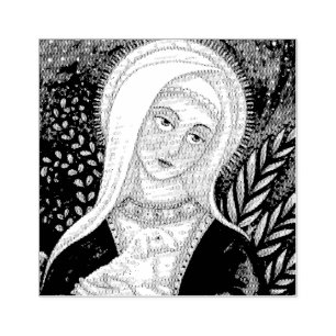 MARY & LAMB, MADONNA, MOTHER OF JESUS ART RUBBER STAMP