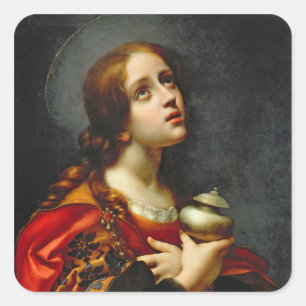 Mary Magdalene, 1660-70 (oil on canvas) Square Sticker