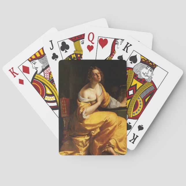 Mary Magdalene (by Artemisia Gentileschi) Playing Cards (Back)
