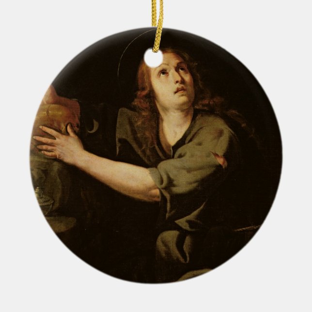Mary Magdalene Ceramic Tree Decoration (Front)