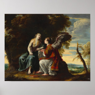 mary magdalene comforted by an angel poster