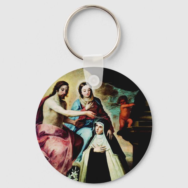 Mary Magdalene de Pazzi by Pedro de Moya Key Ring (Front)