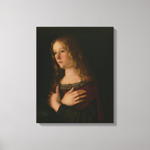 Mary Magdalene, detail from the Virgin and Child w Canvas Print