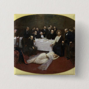 Mary Magdalene in the house of the Pharisee 15 Cm Square Badge