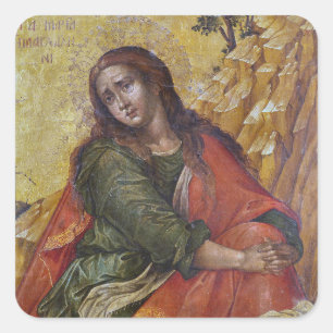 Mary Magdalene Orthodox Christian Byzantine Icon Square Sticker