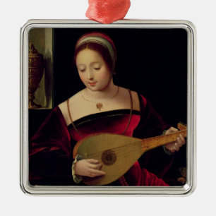 Mary Magdalene Playing the Lute Metal Tree Decoration