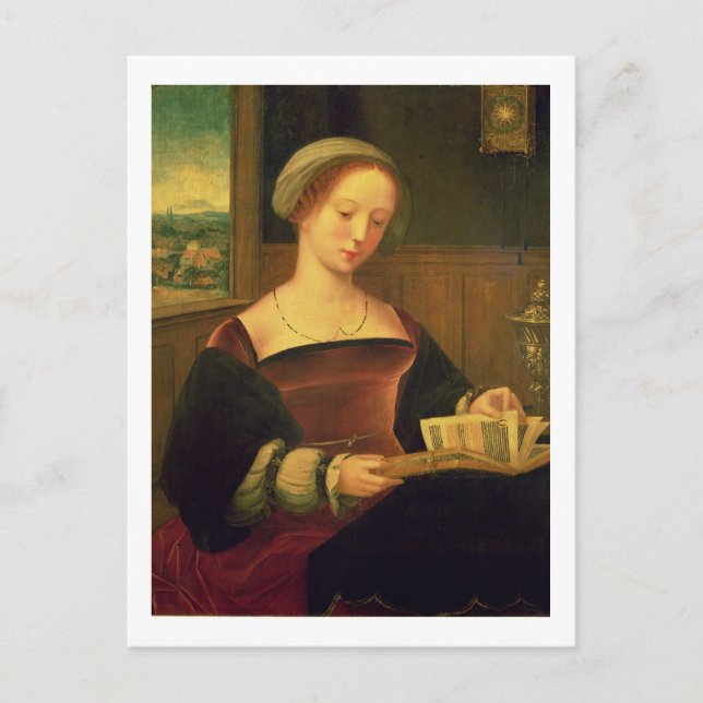 Mary Magdalene Reading (oil on panel) Postcard (Front)