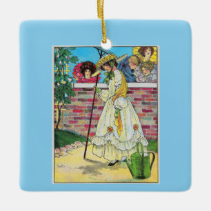 Mary Mary Quite Contrary How Does Your Garden Grow Ceramic Ornament