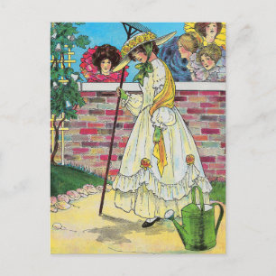Mary Mary Quite Contrary How Does Your Garden Grow Postcard