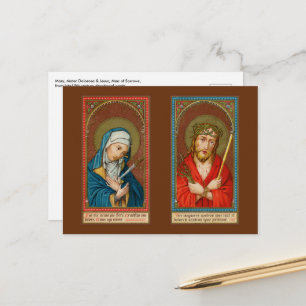 Mary, Mater Dolorosa & Jesus, Ecce Homo Postcard