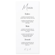 Mary - Minimalist Elegant Wedding Menu