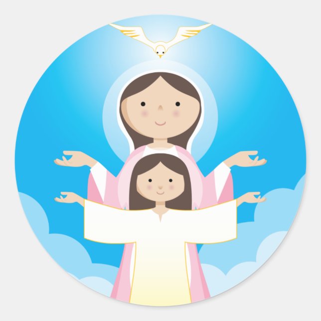 Mary Mother of God Classic Round Sticker (Front)