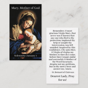 Mary, Mother of God Prayer Card