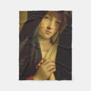 Mary Mother Of Jesus - The Madonna In Sorrow Fleece Blanket