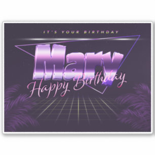 Mary Name First Name lila retro Sticker Birthday