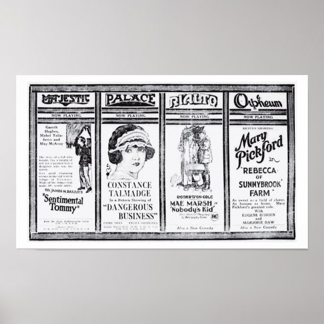 Mary Pickford Mae Marsh Constance Talmadge 1921 ad Poster (Front)