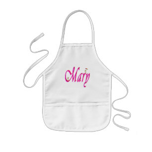 "Mary" Pink Girls Name With Teddies, Kids Apron