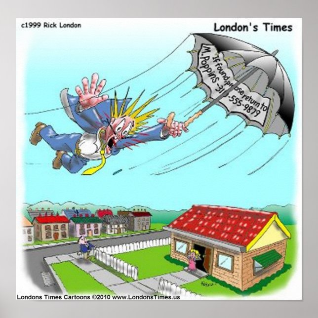 Mary Poppins Umbrella Funny Collectable Art Poster (Front)