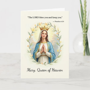 Mary Queen of Heaven God's Peace and Blessings Card