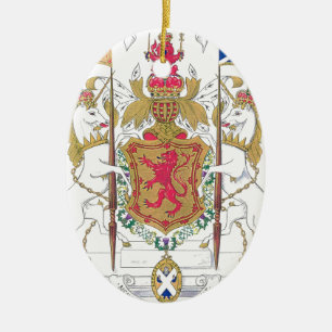 MARY QUEEN OF SCOTS COURT OF ARMS CERAMIC TREE DECORATION