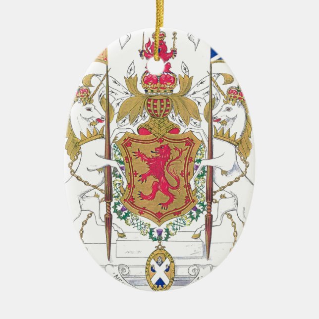 MARY QUEEN OF SCOTS COURT OF ARMS CERAMIC TREE DECORATION (Front)