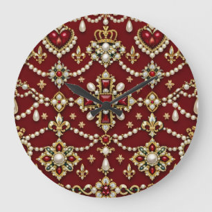 Mary Queen of Scots Inspired Design Magical Jewels Large Clock