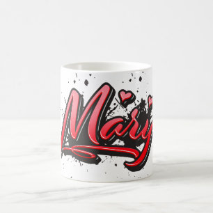 Mary red Heart Graffiti Tasse Kaffeetasse Coffee Mug