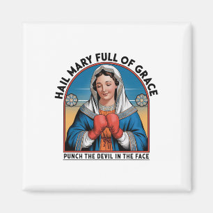 Mary Religious Boxing Tee Funny Christian Punch Th Magnet