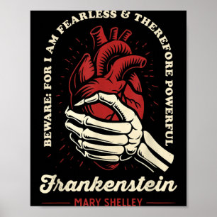 Mary Shelley Frankenstein Quote Halloween Heart Poster