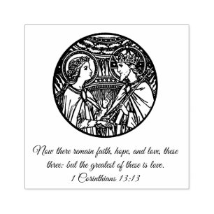 Mary & St. Joseph Bride Groom Wedding Engagement Rubber Stamp
